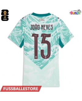 Günstige Portugal Joao Neves #15 Auswärtstrikot Damen WM 2026 Kurzarm